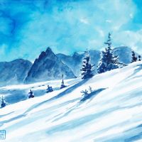 Winter in Tatra mountains 13x20cm Ecoline